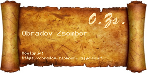 Obradov Zsombor névjegykártya